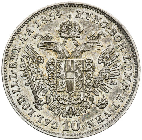 10 Krejcar 1854 - revers