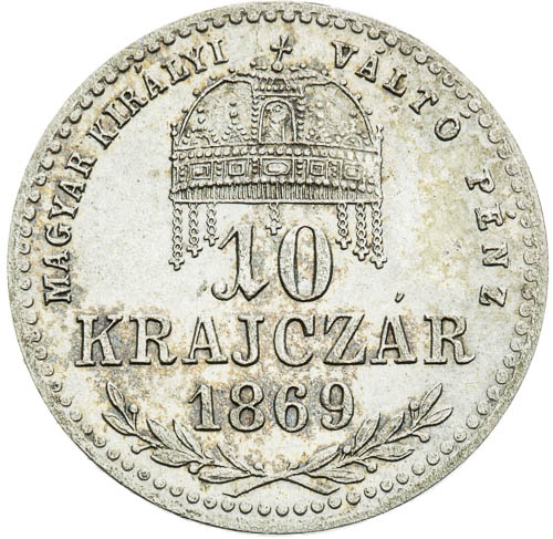 10 Krejcar 1869 - revers