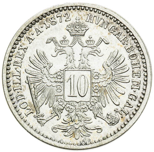 10 Krejcar 1872 - revers