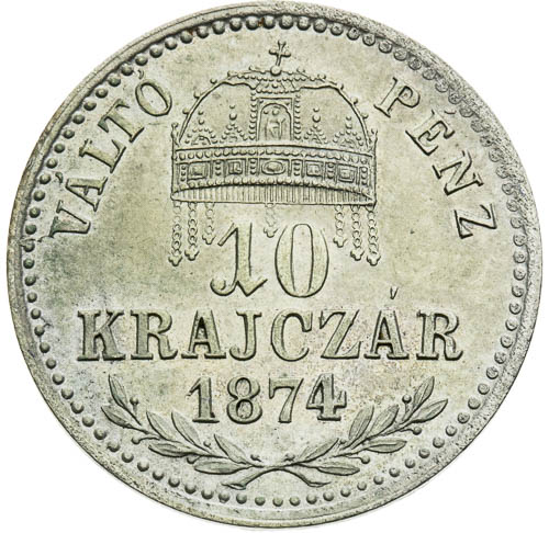 10 Krejcar 1874 - revers