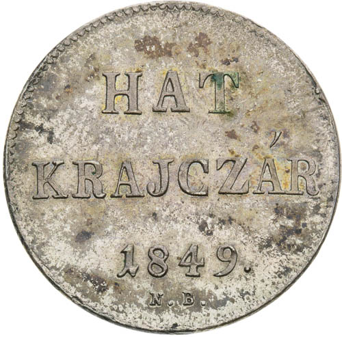 6 Krejcar 1849 - revers
