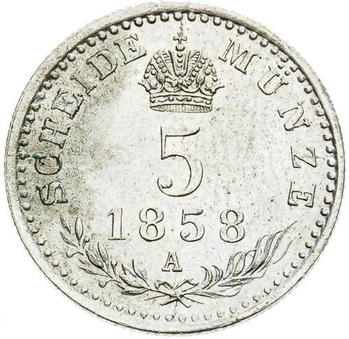 5 Krejcar 1858 - revers