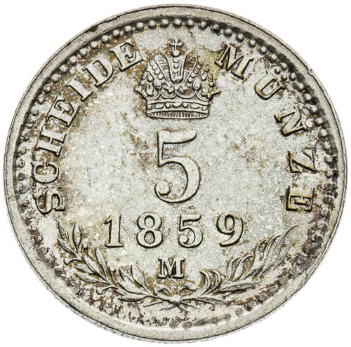 5 Krejcar 1859 - revers