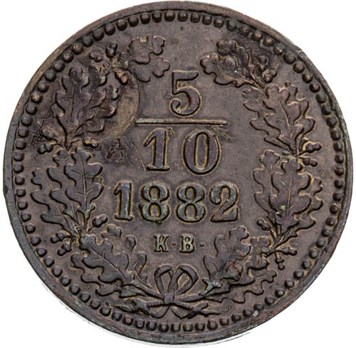 5/10 Krejcar 1882 - revers