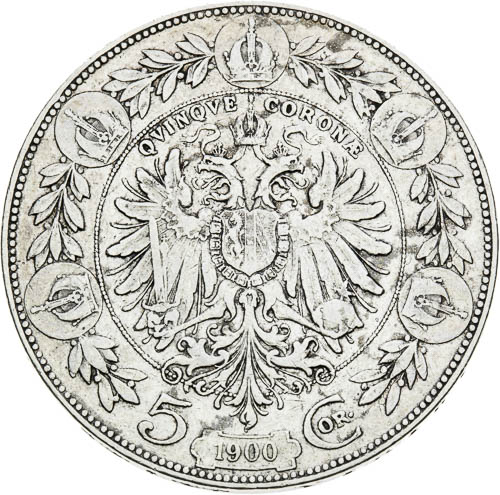 5 Korona 1900 - revers