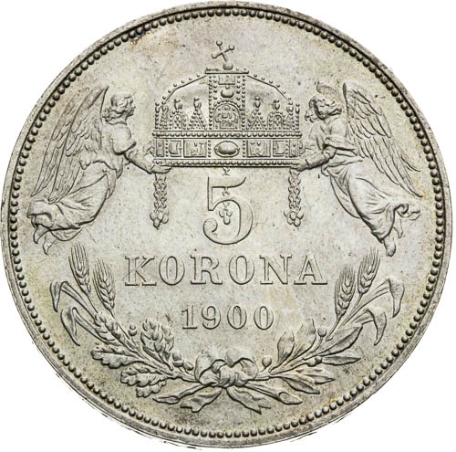 5 Korona 1900 - revers