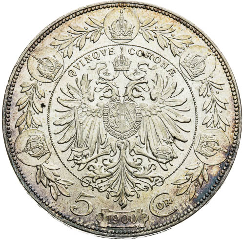 5 Korona 1900 - revers