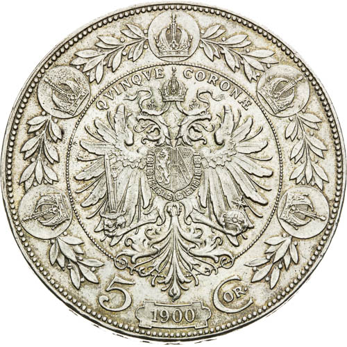 5 Korona 1900 - revers