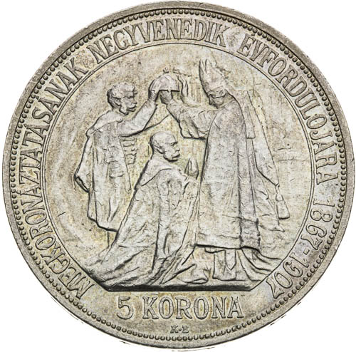 5 Korona 1907 - revers
