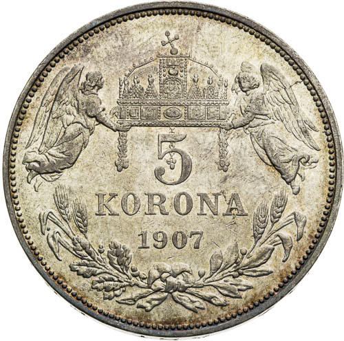 5 Korona 1907 - revers