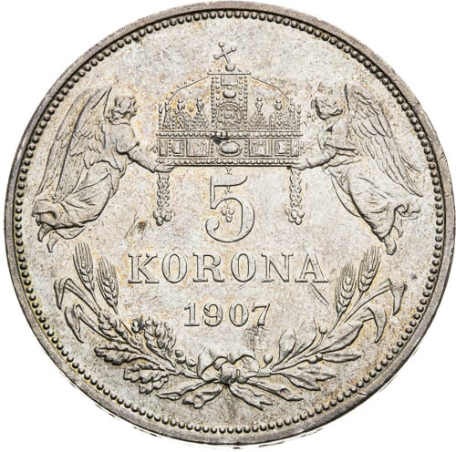 5 Korona 1907 - revers