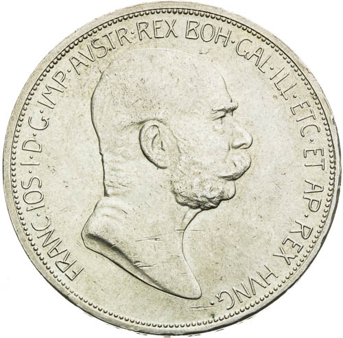 5 Korona 1908 - avers