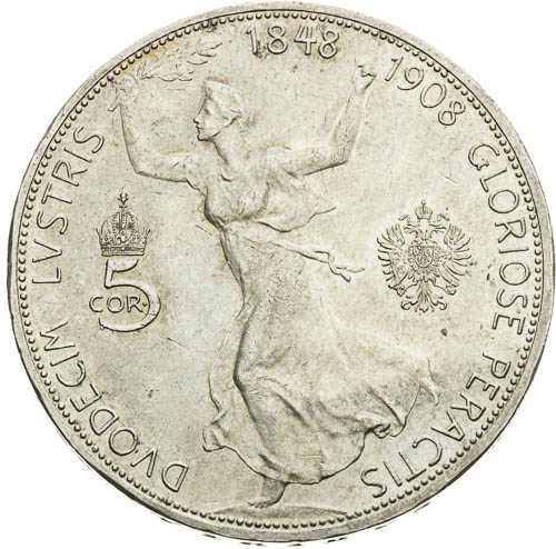 5 Korona 1908 - revers