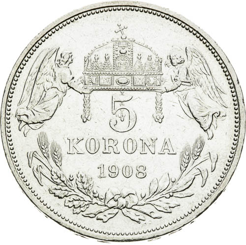 5 Korona 1908 - revers