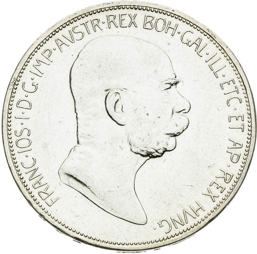 5 Korona 1908 - avers
