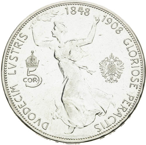 5 Korona 1908 - revers