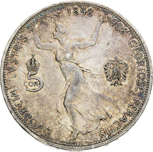 5 Korona 1908 - revers