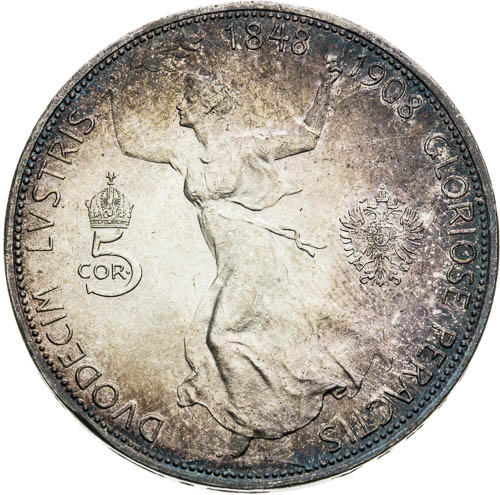 5 Korona 1908 - revers