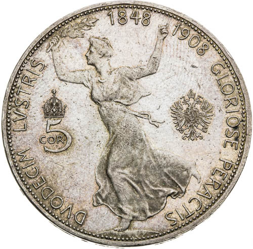 5 Korona 1908 - revers
