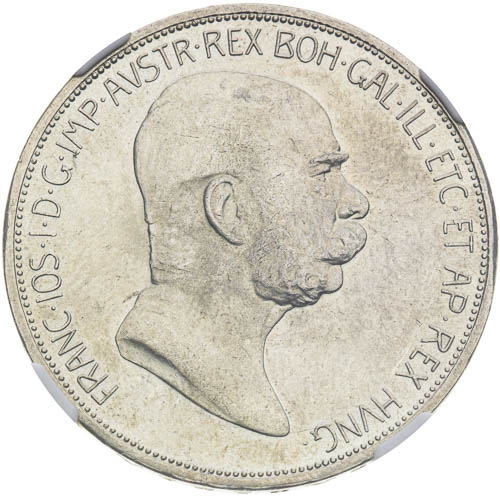5 Korona 1908 - avers