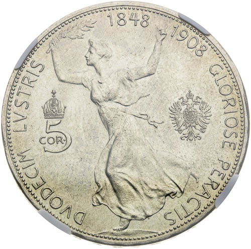 5 Korona 1908 - revers