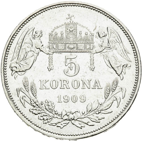 5 Korona 1909 - revers