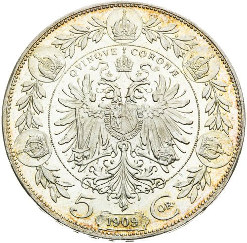5 Korona 1909 - revers