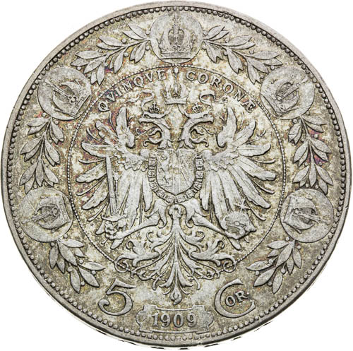 5 Korona 1909 (2 ks) - revers