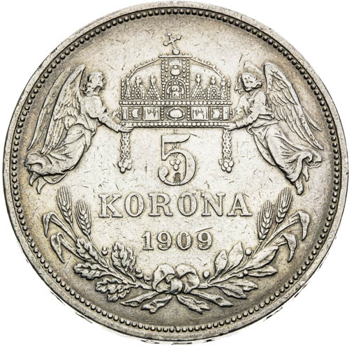 5 Korona 1909 - revers