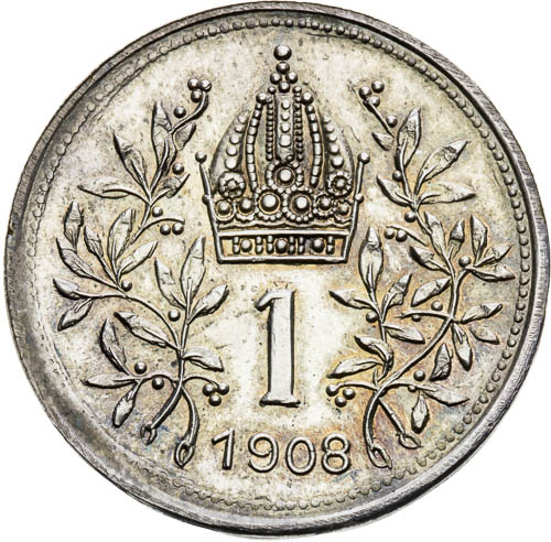 Korona 1908 - revers