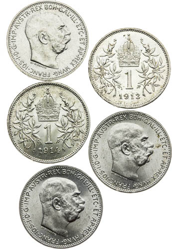 Lot korun (5 ks) - avers