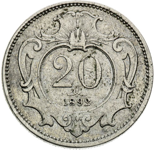 20 Haléř 1892 - revers