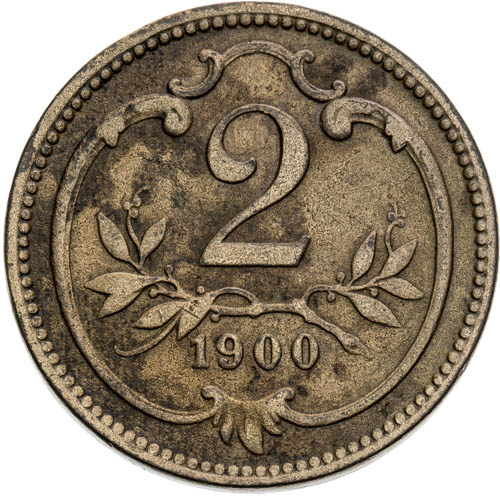 2 Haléř 1900 - revers