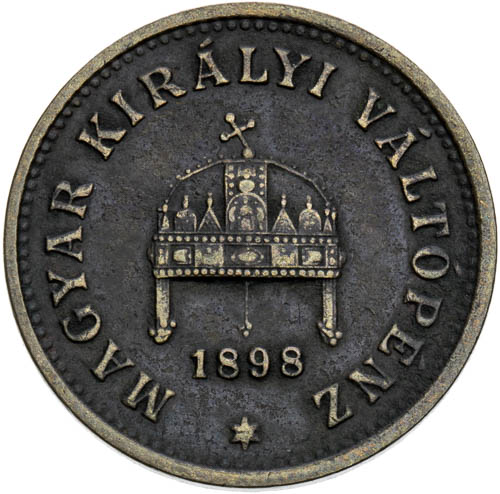 Fillér 1898 - avers
