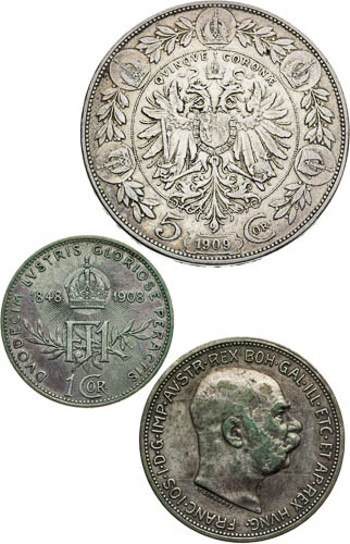 Lot stříbrných mincí (3 ks) - revers