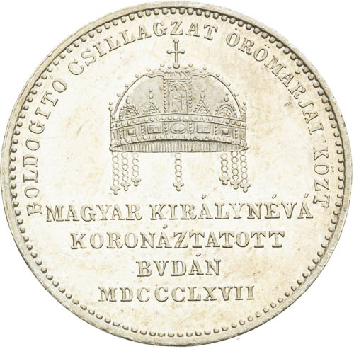 Stříbrný žeton 1867 - revers