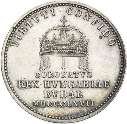 Stříbrný žeton 1867 - revers