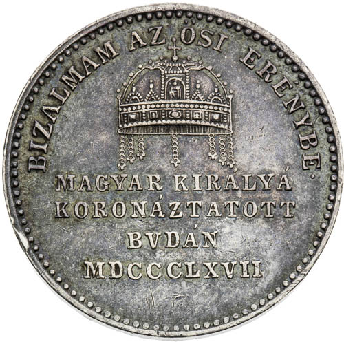 Stříbrný žeton 1867 - revers