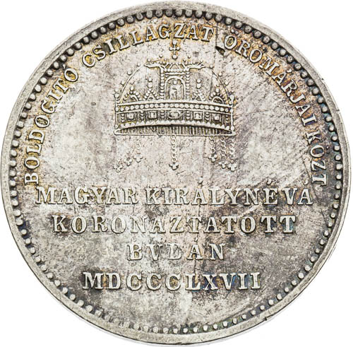 Stříbrný žeton 1867 - revers