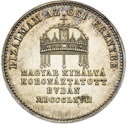 Stříbrný žeton 1867 - revers