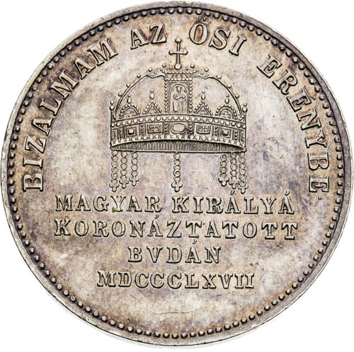 Stříbrný žeton 1867 - revers