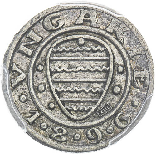 Denár 1896 - revers