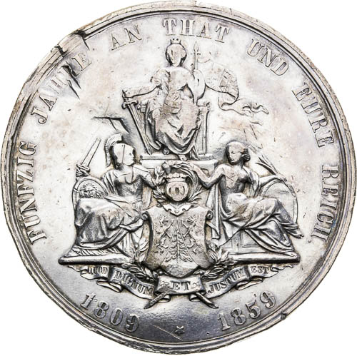 Stříbrná medaile 1859 - revers