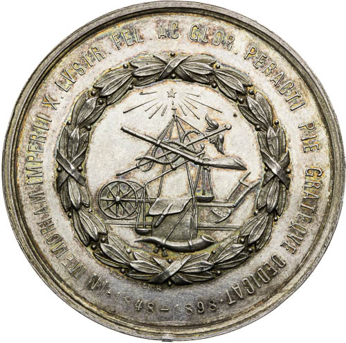 Stříbrná medaile 1898 - revers