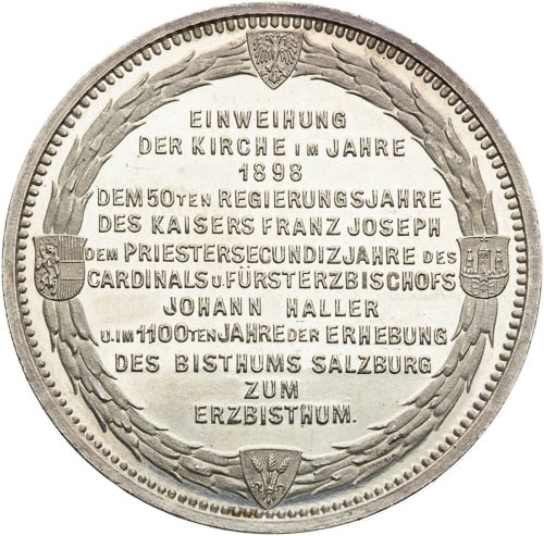 Stříbrná medaile 1898 - revers