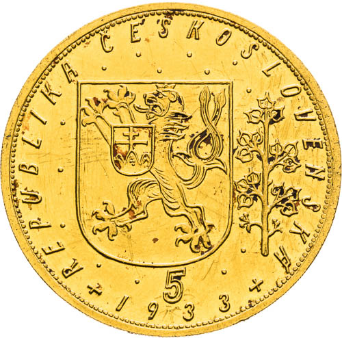 5 Dukát 1933 - revers