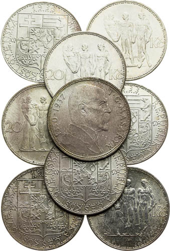Lot 20 Korun (9 ks) - avers