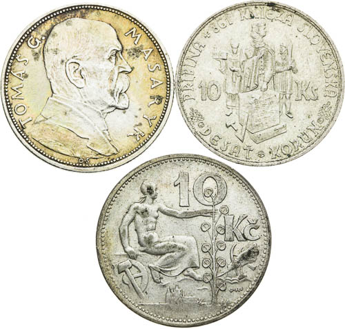 Lot stříbrných mincí (3 ks) - avers