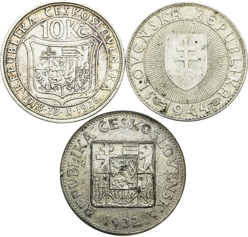 Lot stříbrných mincí (3 ks) - revers