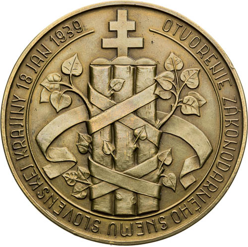 Bronzová medaile 1939 - revers